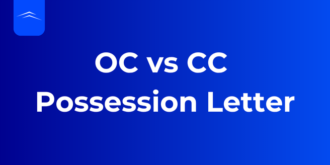 OC VS CC Possession Letter